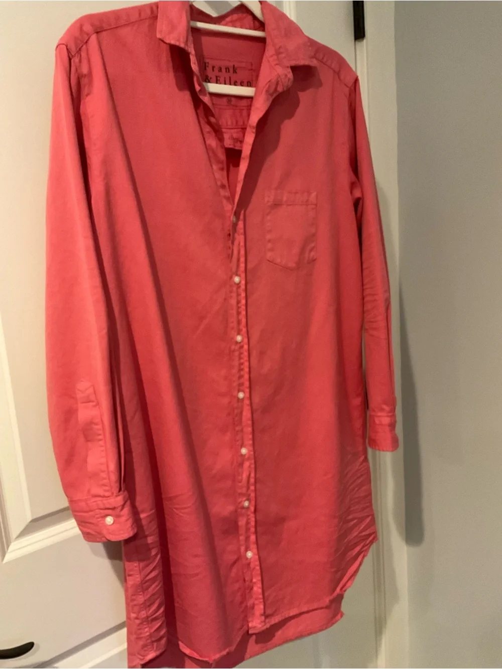 Frank & Eileen Mary Dress, Coral Button-Front Shirt Medium size Dress - Picture 6 of 6